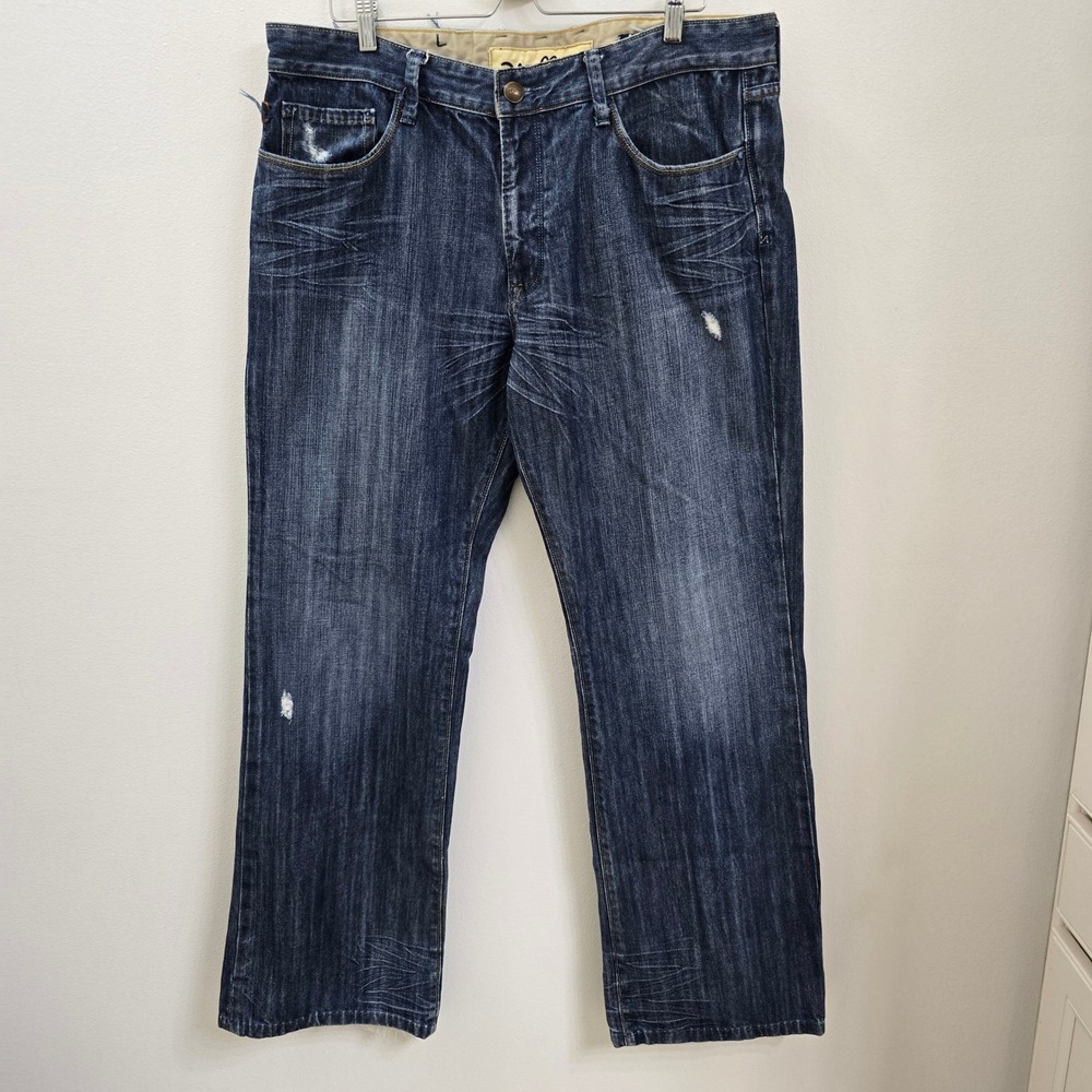 Vigoss Studio Victor Mens‎ Dark Wash Straight Distressed Jeans Size 38 MP049